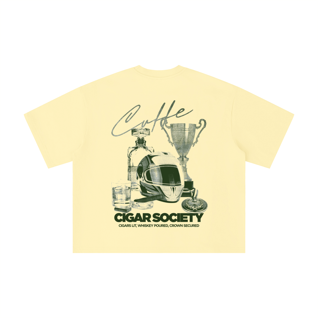 Cigar Society™ Signature Oversized Tee  Crafting Moments. Sparking Legends.