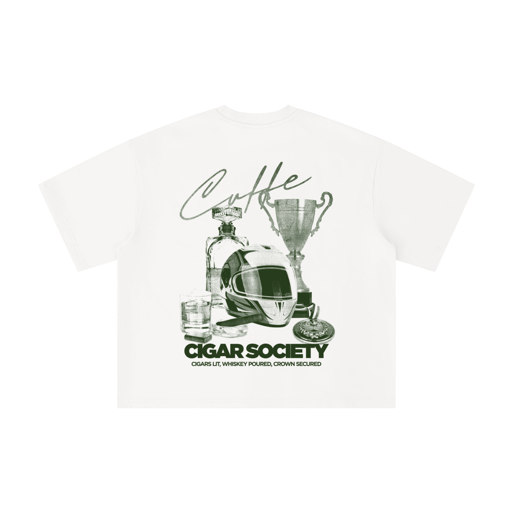 Cigar Society™ Signature Oversized Tee  Crafting Moments. Sparking Legends.