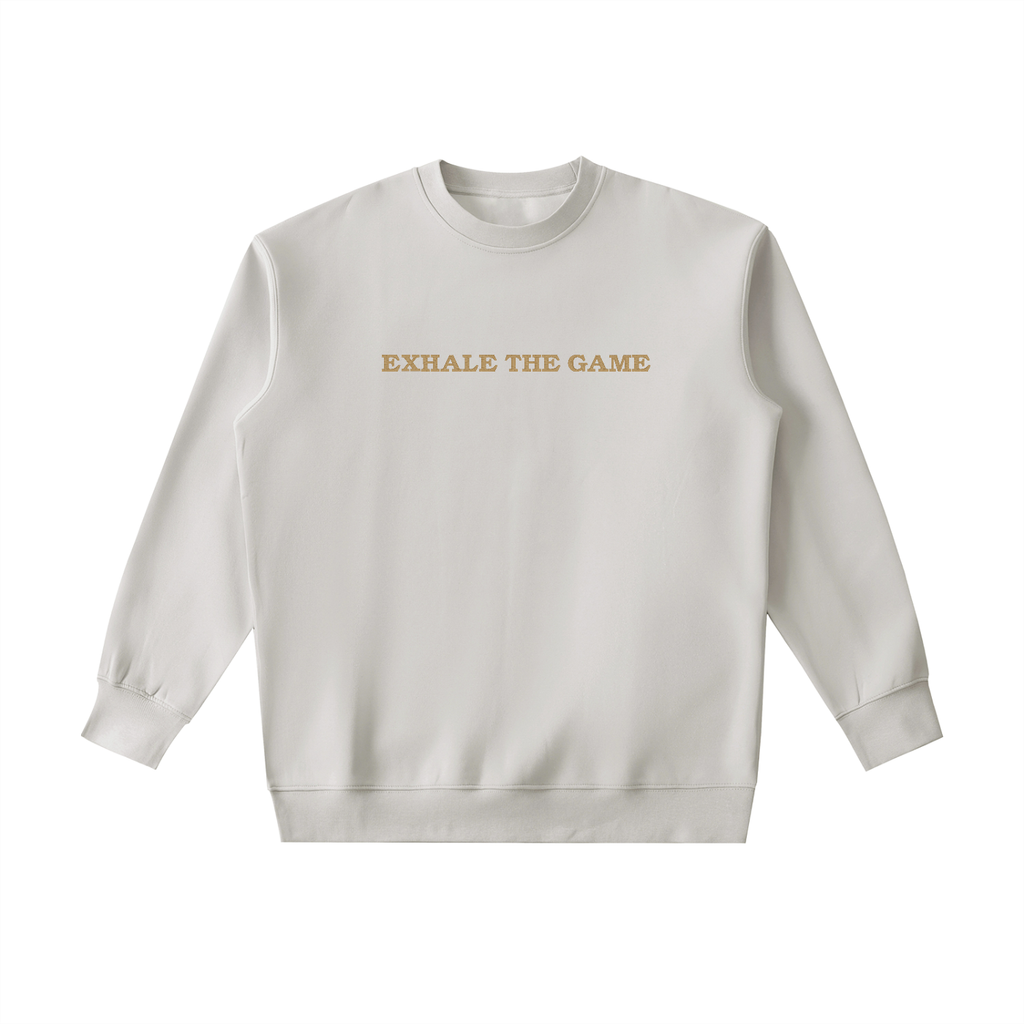 exhale,exhalethegame,heaveyweight,crewneck,embroideredcrewneck,premiumsweatshirt,luxurystreetwear,menssweatshirt,womenssweatshirt,unisexcrewneck,blackcrewneck,goldembroidery,premiumapparel,lifestylebrand,sportslifestyle,athleticlifestyle,mentalwellness,everydayessentials,streetwear,fallfashion,winterfashion,cuffe,cuffeholdings,kylecuffe